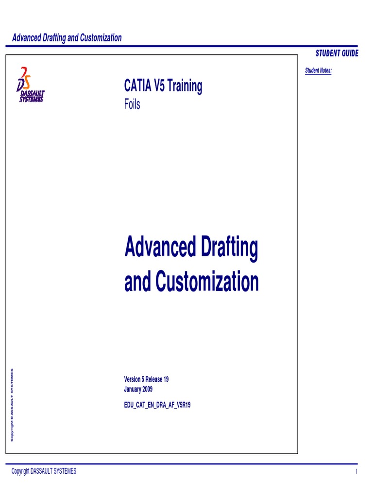 Advanced Drafting and Customization CATIA V5 | PDF | Technical Drawing ...
