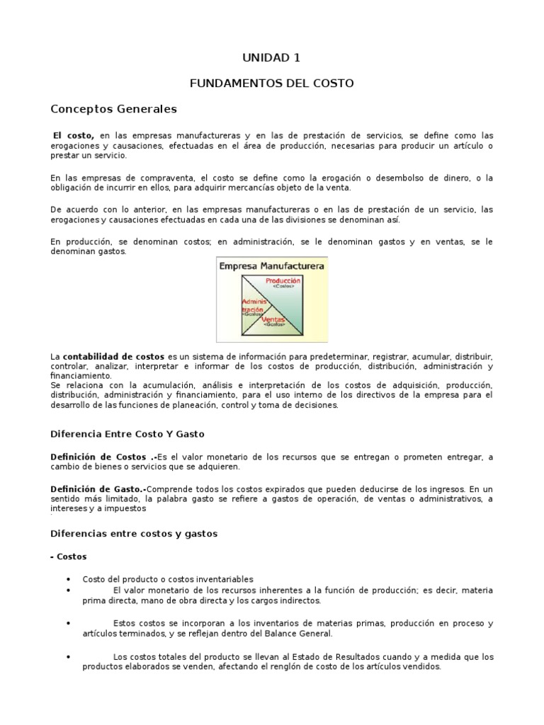 Fundamentos de Costos y Presupuestos | PDF | Costo | Contabilidad