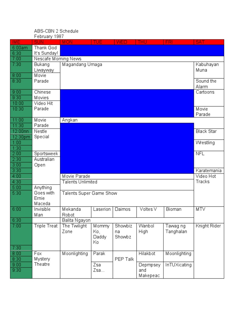 ABSCBN Schedule (19871991)