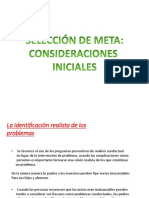 Modificación Conductual Seleccion de Meta Consideraciones Iniciales