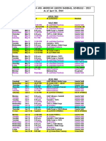 Jackson Babe Ruth and American Legion Baseball Schedule - 2010 As of April 16, 2010 APRIL 2010