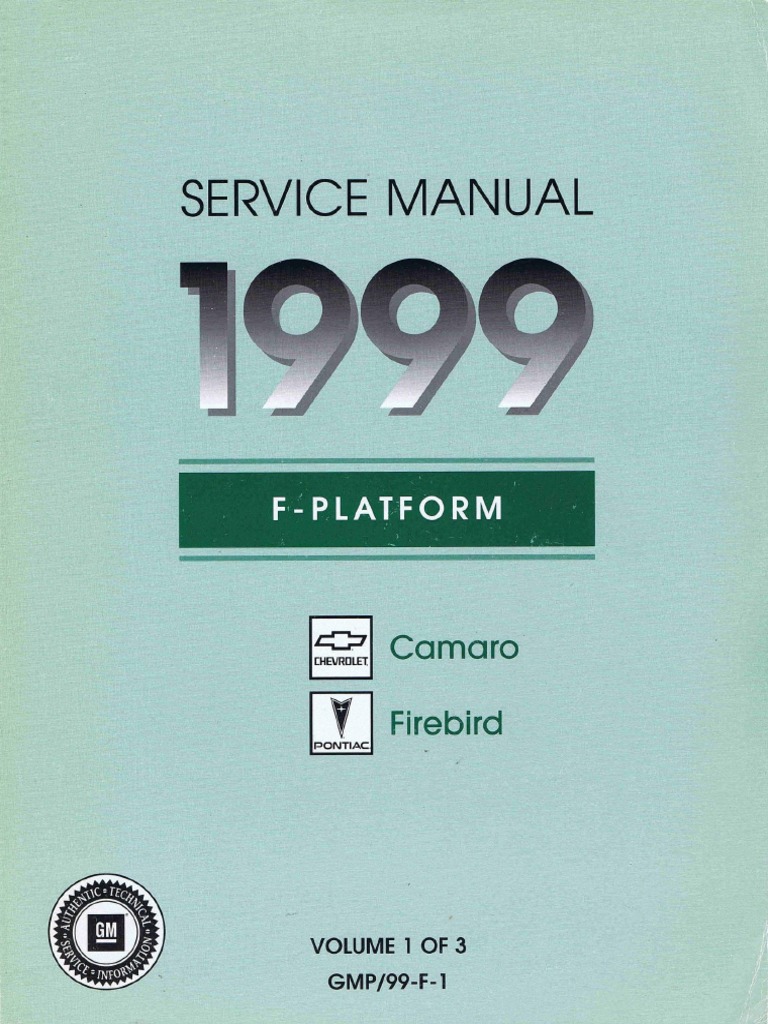 1999 Chevrolet Camaro & Pontiac Firebird Service Manual Volume 1 | Nut  (Hardware) |
