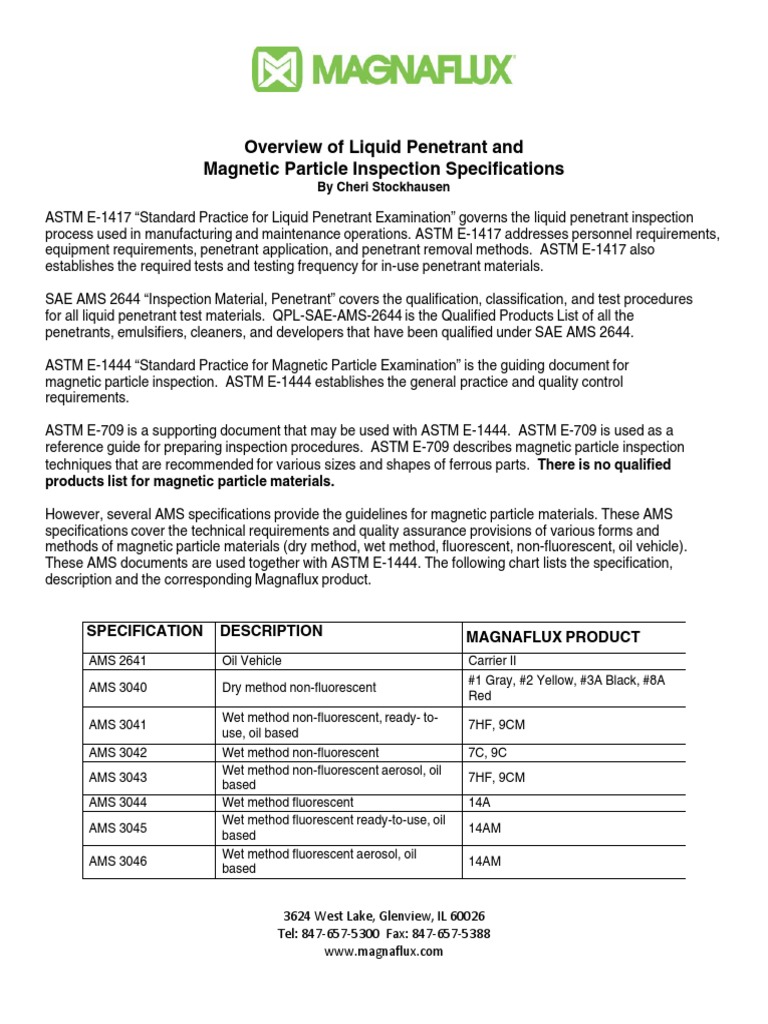Liquid Penetrant & Magnetic Particle Specs | PDF | Technology & Engineering