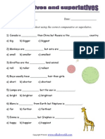 Comparatives and Superlatives 1 Worksheet