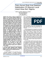 Potencial de La Cascara de Palma de Almendra y Cenizas de Aserrín Para La Estabilización Del Suelo de Gbonyin, Nigeria