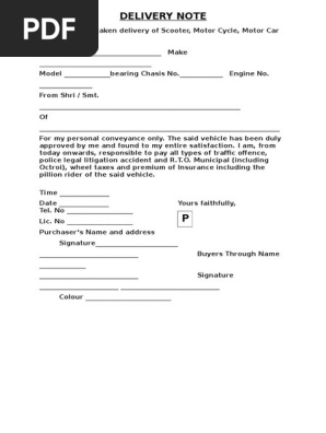 Delivery Note