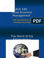 BUS 185: Small Business Management