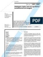 Abnt - NBR 13968 - Embalagem Rigida Vazia de Agrotoxico - Procedimentos de Lavagens