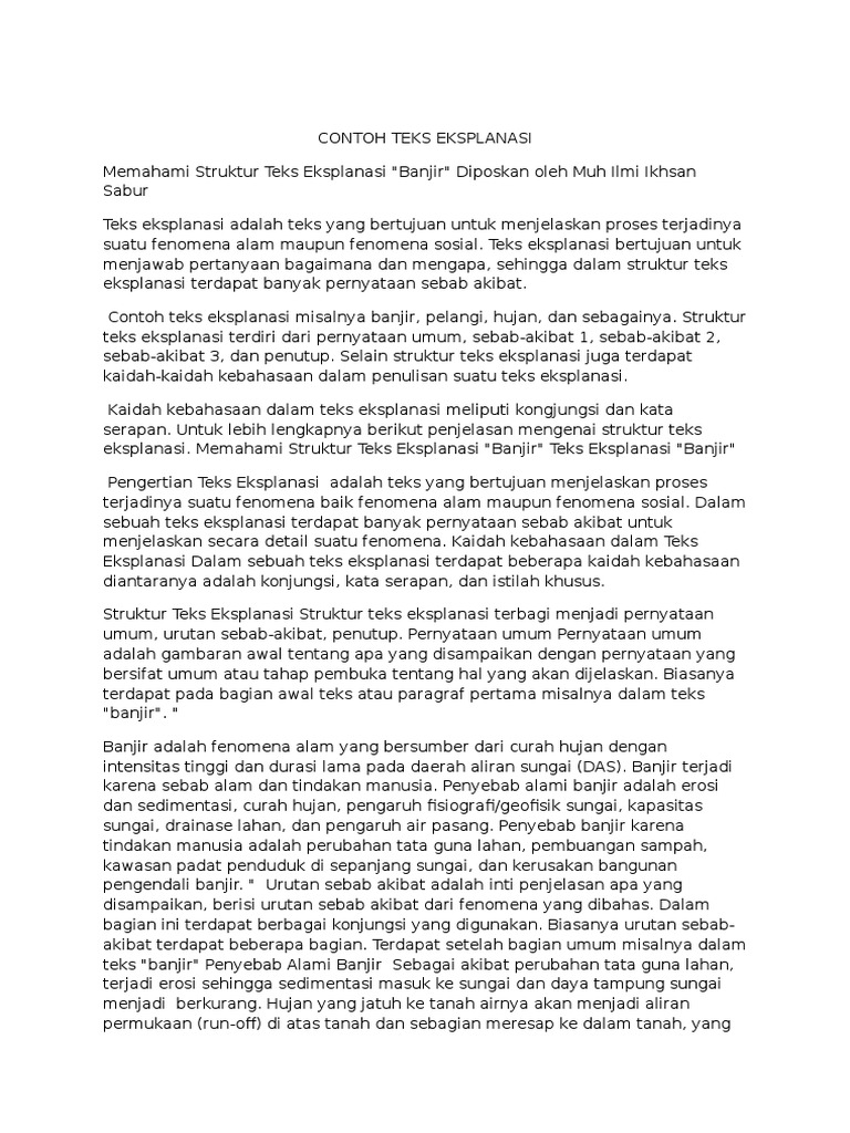 Contoh Teks Eksplanasi