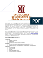 Due Diligence Questionnaire by Oleksiy Nesterenko