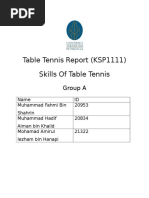 Table Tennis Report Skills of Table Tennis