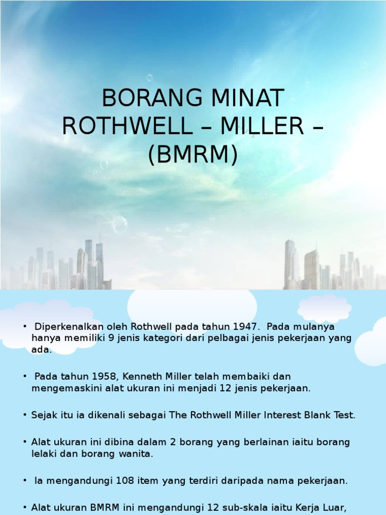 Borang Minat Rothwell – Miller – (BMRM)