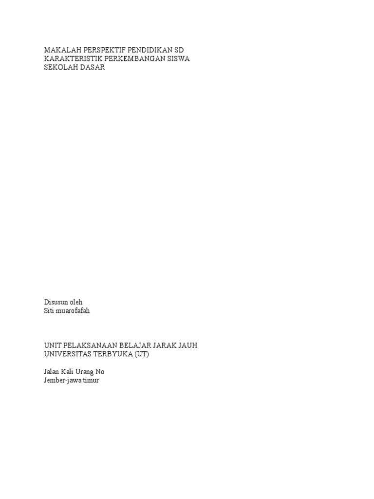 Makalah Perspektif Pendidikan Sd Docx