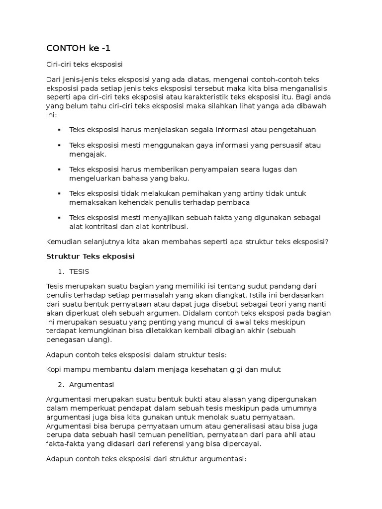 Contoh Teks Eksposisi 1