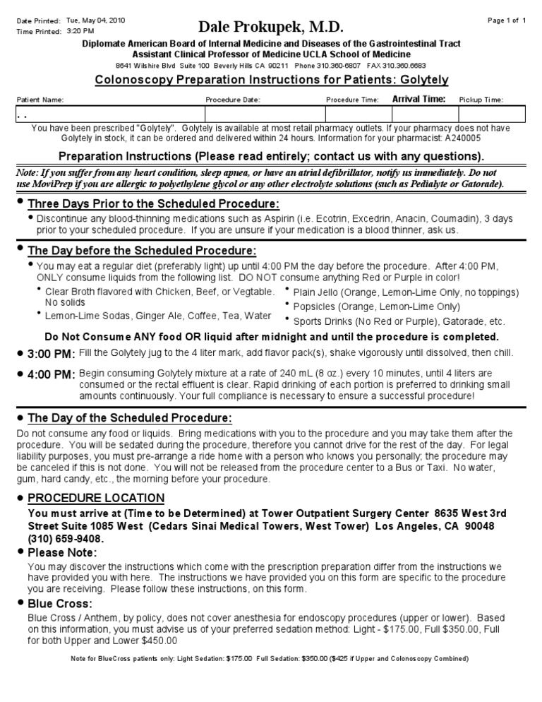 Prep | PDF | Colonoscopy | Pharmacy
