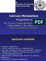 Calcium Metabolism: Preparation by