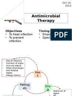 Antimicrobial Therapy: Objectives Timing of Use