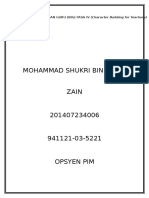 Mohammad Shukri Bin Mohd: BINA INSAN GURU (BIG) FASA IV (Character Building For Teachers)