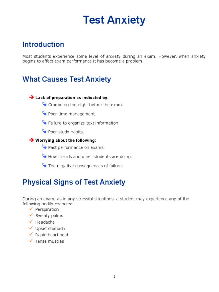 Course (Test Anxiety) PDF Perfectionism (Psychology) Anxiety