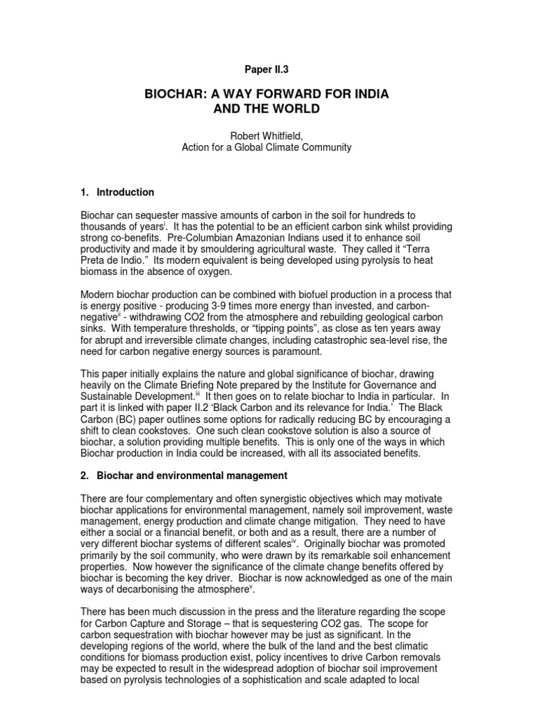 Biochar Paper 3 - Part 2 | PDF | Carbon Sequestration | Soil