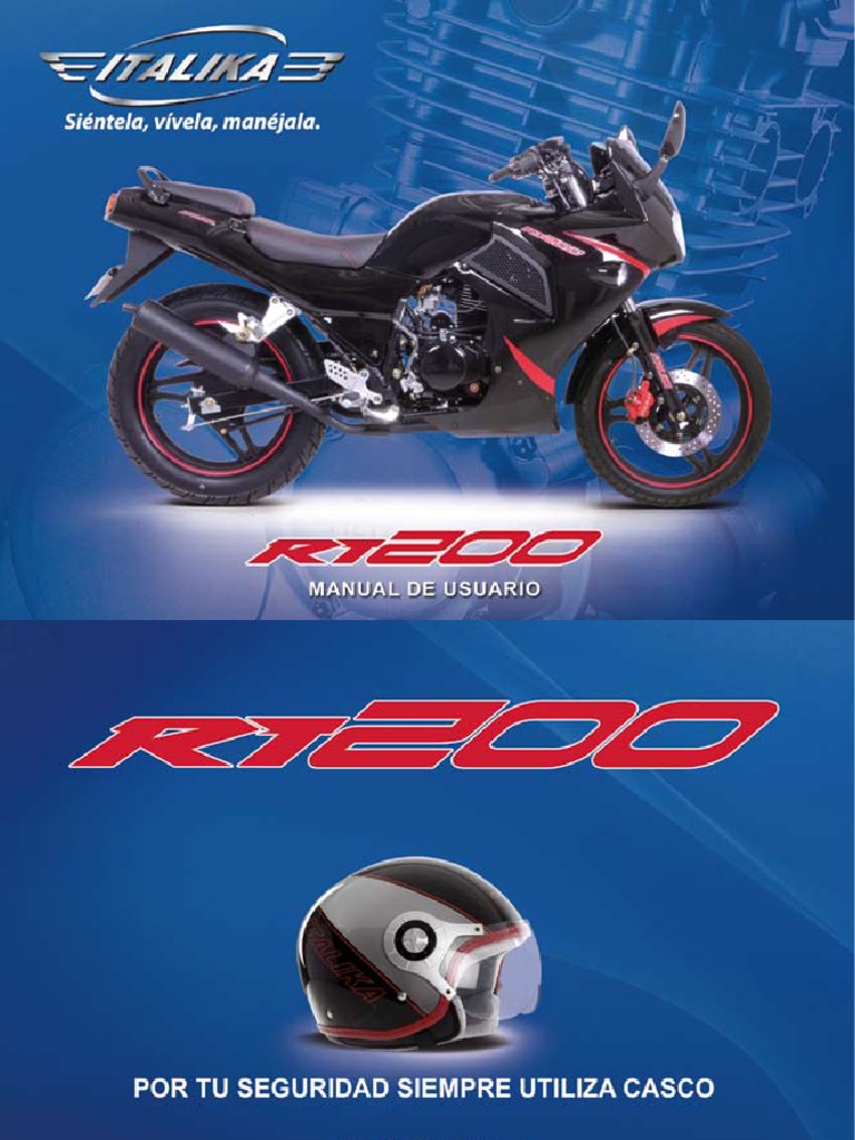 Manual de Usuario Italika RT200 2015 | PDF | Carburador | Tornillo