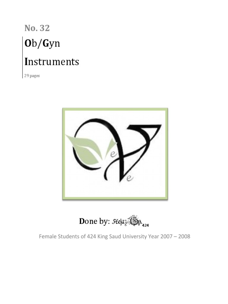 Ob/Gyn Instruments: Done by | PDF | Uterus | Childbirth