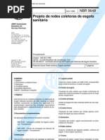 NBR 09649 - Projeto de Redes de Esgoto