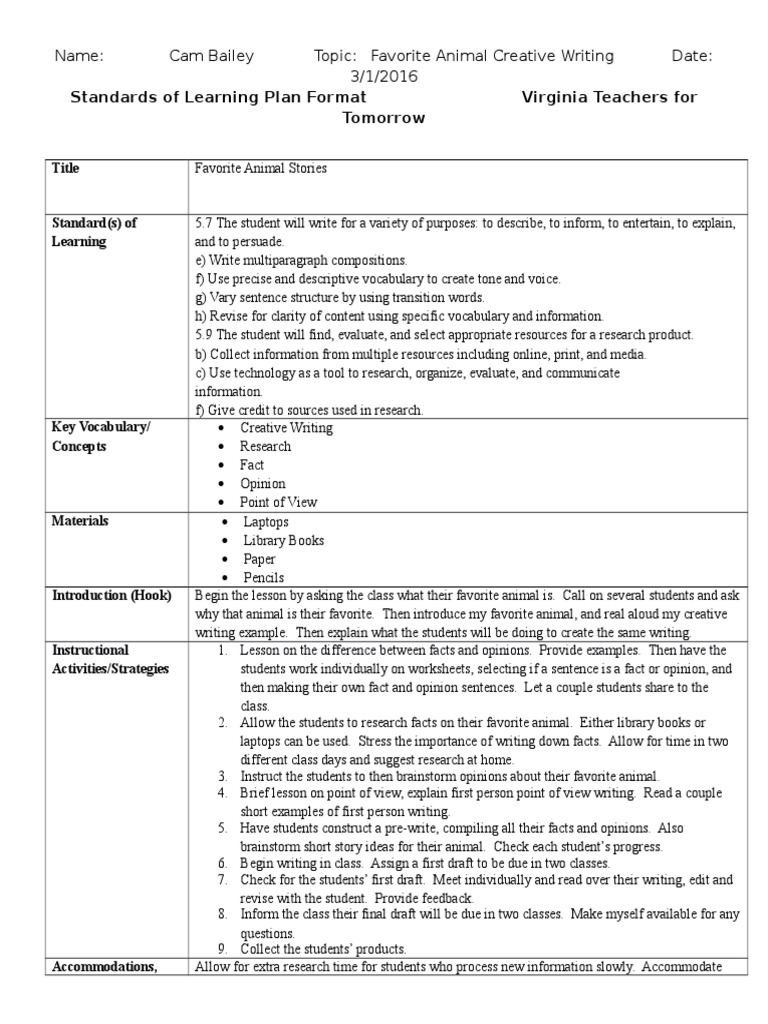 creative writing lesson plan ks3