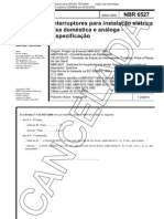 NBR 06527 - 2000 - CANCELADA - Interruptores para Instalação Elétrica Fixa E Doméstica E Análoga