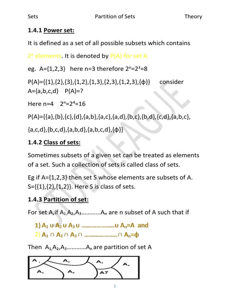 Partition of Sets PDF Discrete Mathematics Abstract Algebra