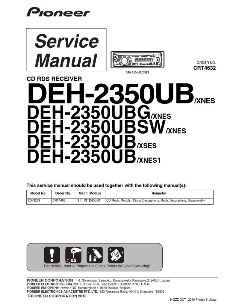 Pioneer Deh-2350ub | PDF | Laser | Usb