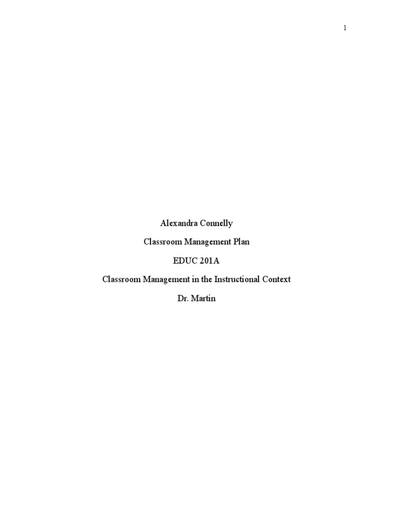 Classroom Management Plan Guide | PDF | Classroom | Homework