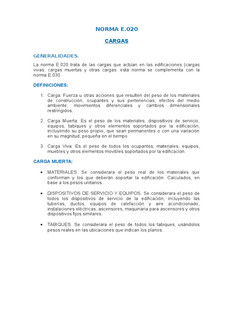 Cargas en Edificaciones según Norma E.020 | PDF | Velocidad del viento ...