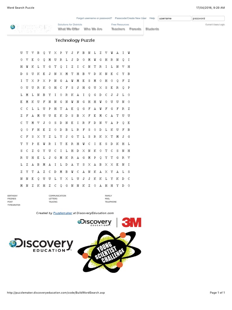 Technology Word Search Puzzle | PDF | Career & Growth