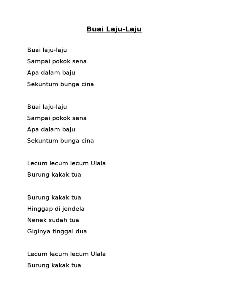 Lirik Buai Laju Laju Pdf