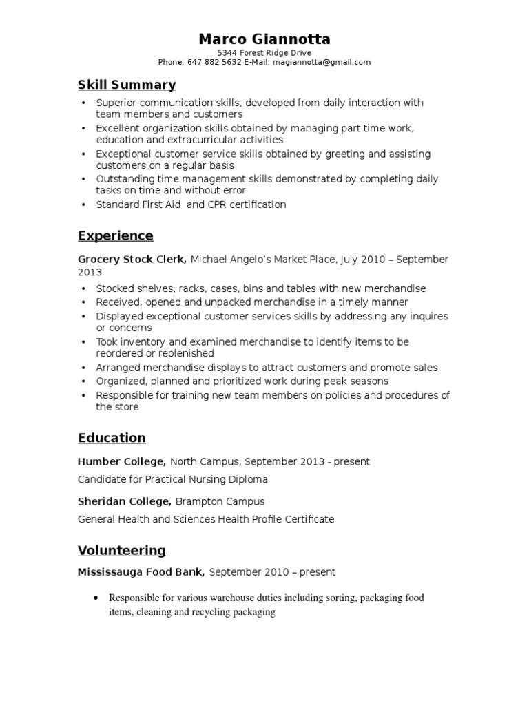 Marco Giannotta: Skills & Experience Summary | PDF