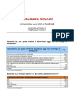 Gli Italiani e Il Sindacato - SONDAGGIO 