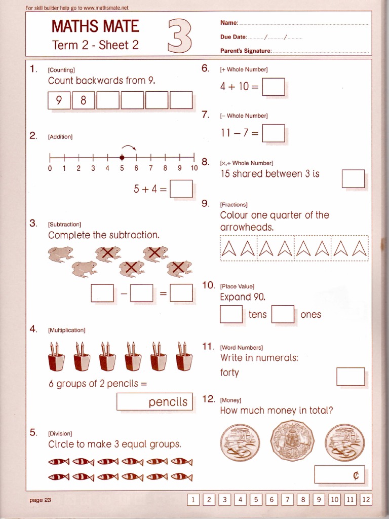 Maths Mate Term 2 Skill Builder Sheet | PDF
