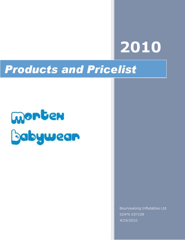 Spring 2010 Inflatables Pricelist | PDF | Business