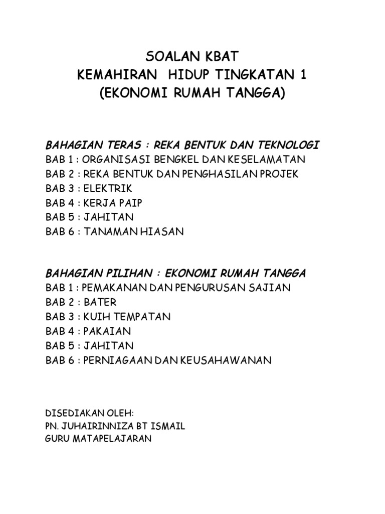 Contoh Soalan Kbat Ert Kh Pdf
