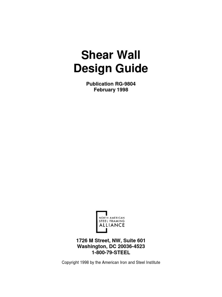 Shear Wall Design Guide | PDF | Framing (Construction) | Screw