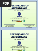 Certificate of Attendance