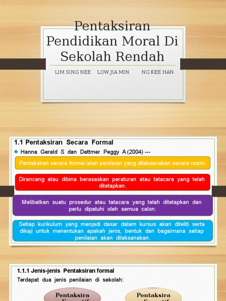 Pentaksiran Pendidikan Moral Di Sekolah Rendah