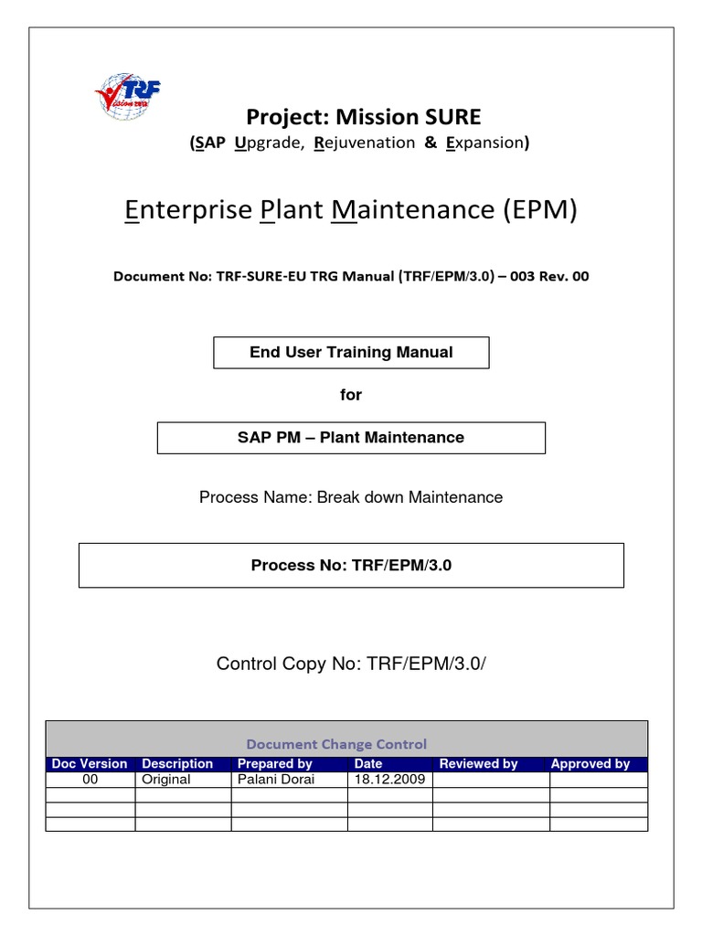 Sap PM End User Manual Breakdown Maintenance | PDF | Button (Computing ...