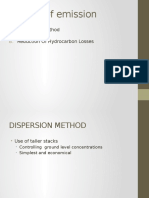 Control of Emission: Dispersion Method Reduction of Hydrocarbon Losses