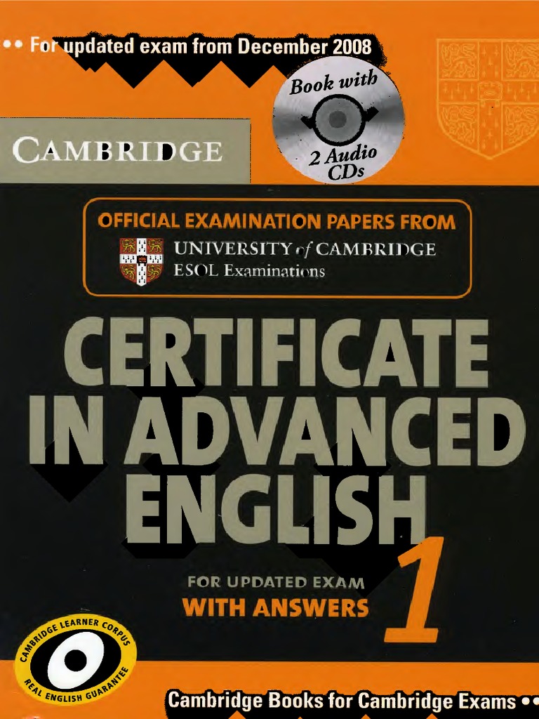Certificate in Advanced English 1 (Book) | PDF