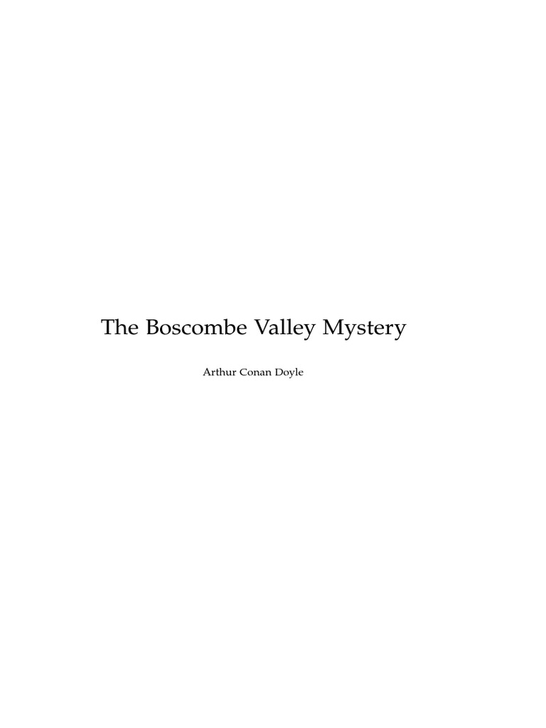 The Valley Mystery PDF Sherlock Holmes Dr. Watson