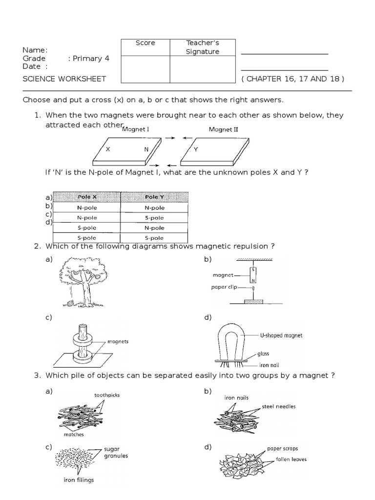 P4 Worksheet Science and Energy Friction