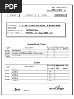 011-Repl of Kiln Shell Under Tyre