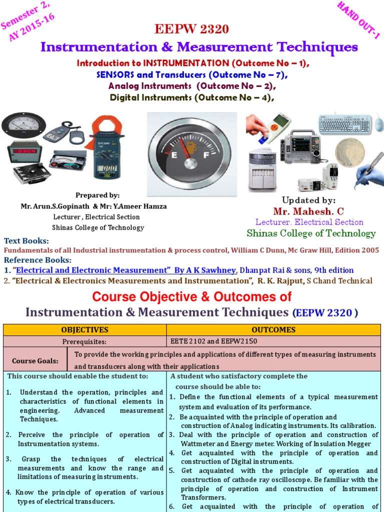 Instrumentation and measurement techniques syllabus pdf accuracy